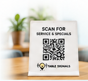 Scan For Service & Specials Table Tent